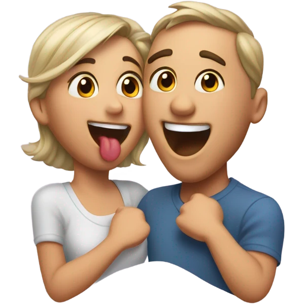 In love tongue out emoji