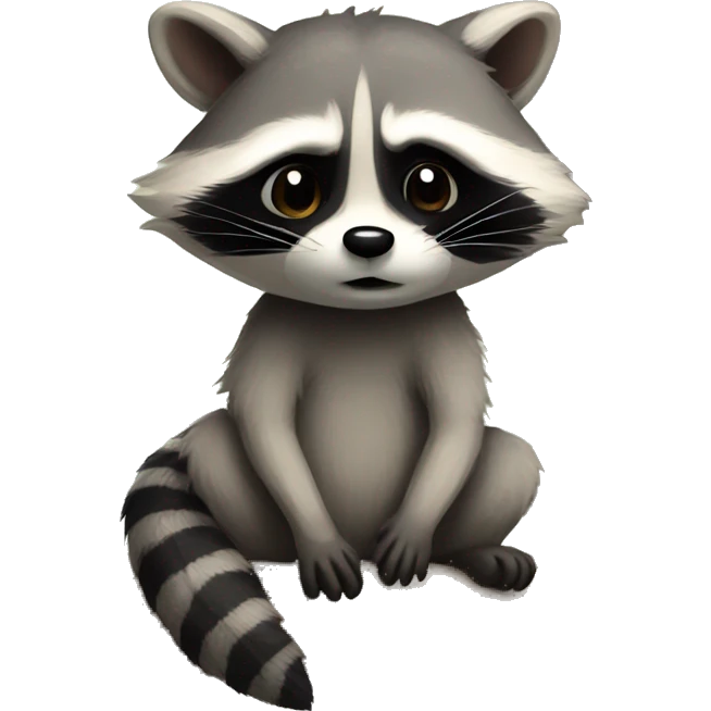 Cute raccoon ask for forgivenessj emoji