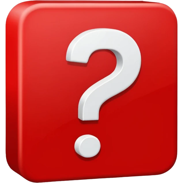 question mark inside a red square emoji