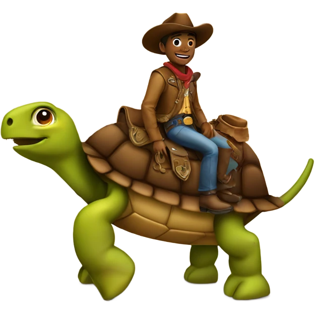 Cowboy on a turtle emoji