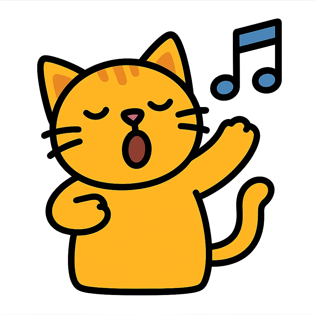 cat singing a song emoji