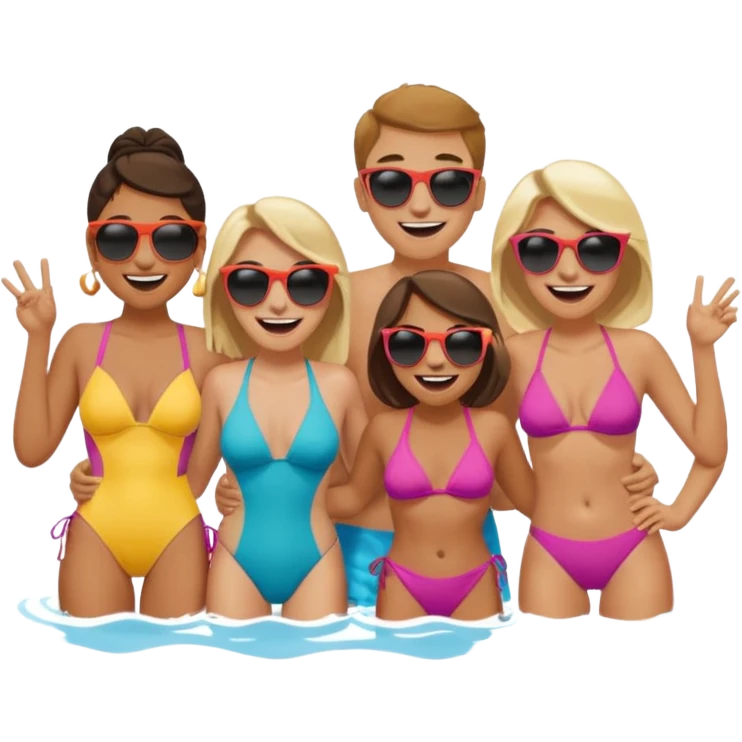 Beach, friends emoji