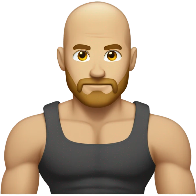 Muscular bald guy with blonde beard emoji