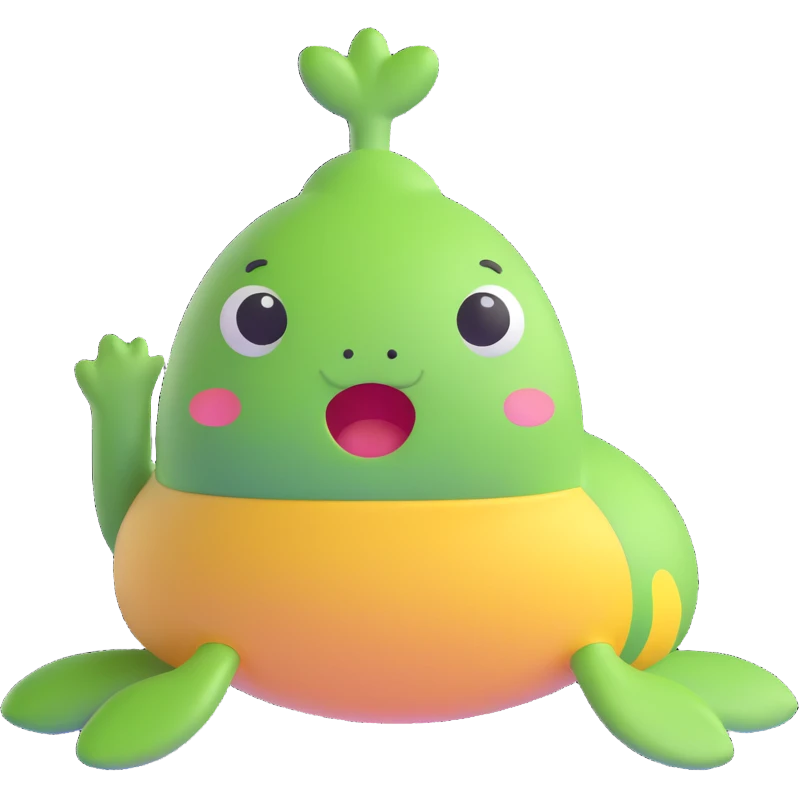 tadpole with two legs, 3D emoji style, variation 4 emoji