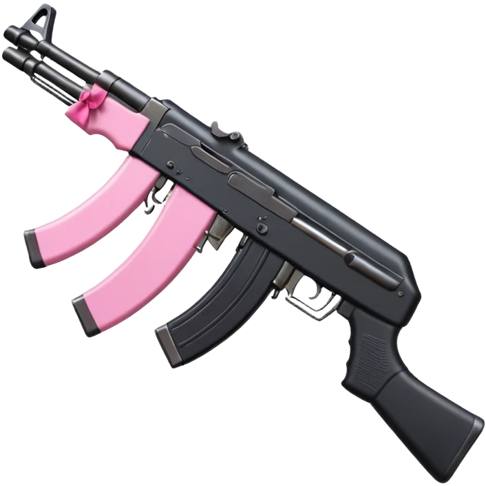 All black Ak47 with pink bow on it  emoji