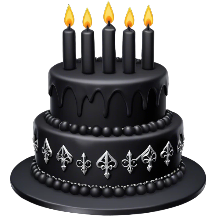 All Black goth cake emoji