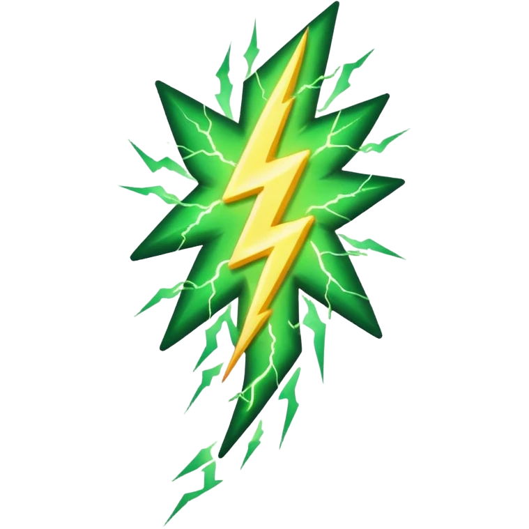 make warm light Green lightning emoji