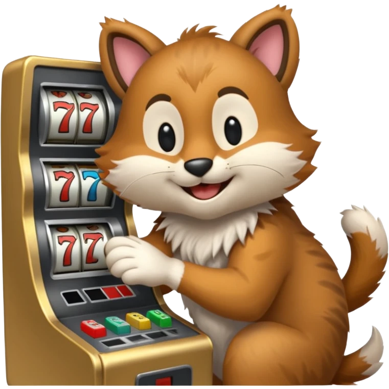 animal playing a slot machine emoji
