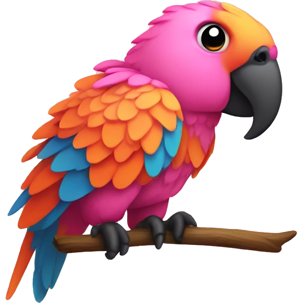 Pink and orange parrot  emoji