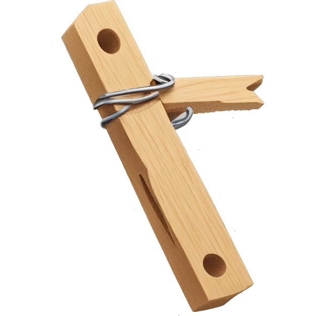 an open wooden clothespin emoji