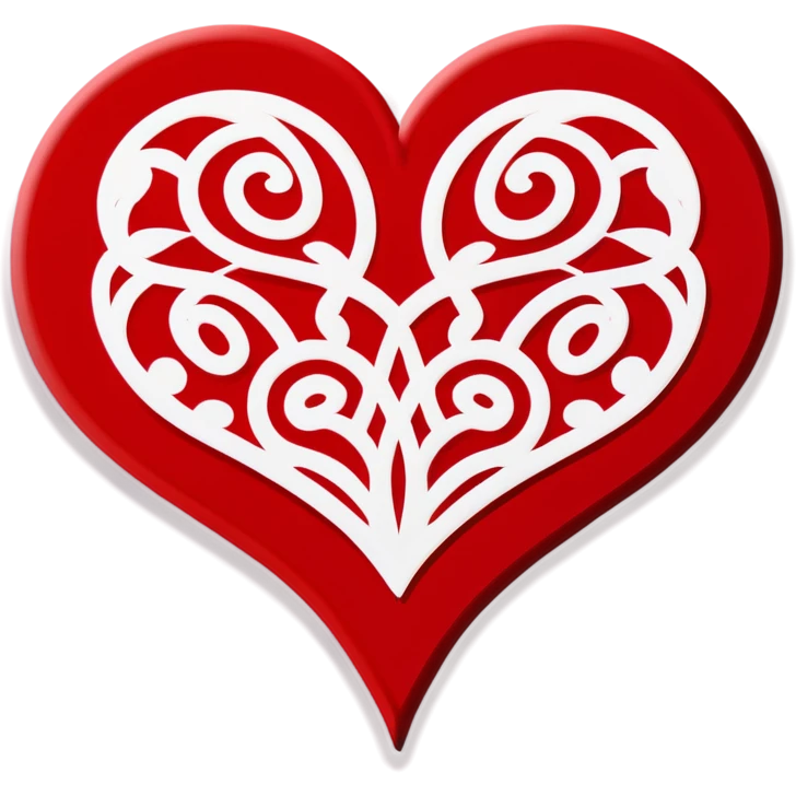 red and white laced heart emoji