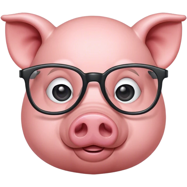 Pig with glasses emoji