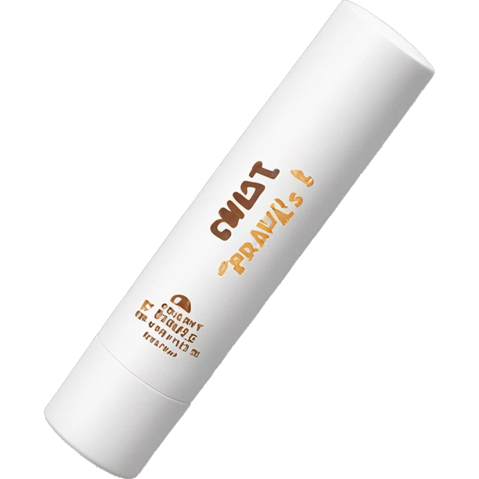summer fridays lip balm, white cap, medium sized tall tube and brown packaging with white text  emoji