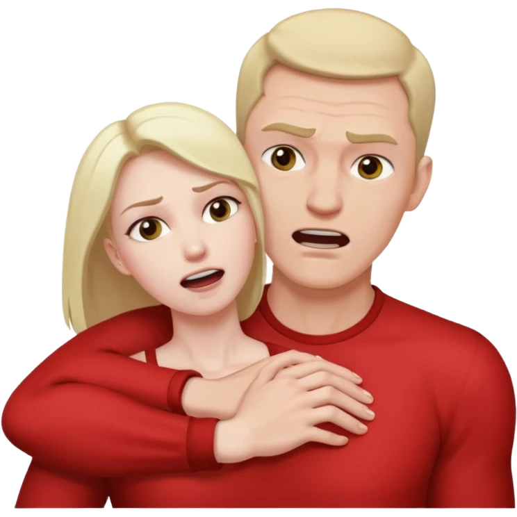 Un homme possessif qui essaye d’attraper le cou de sa femme emoji