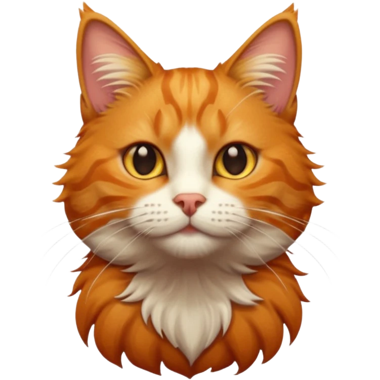 A high-resolution photo-realistic digital illustration of a ginger tabby cat, chest upward emoji
