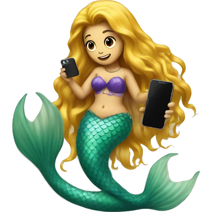 mermaid with phone emoji