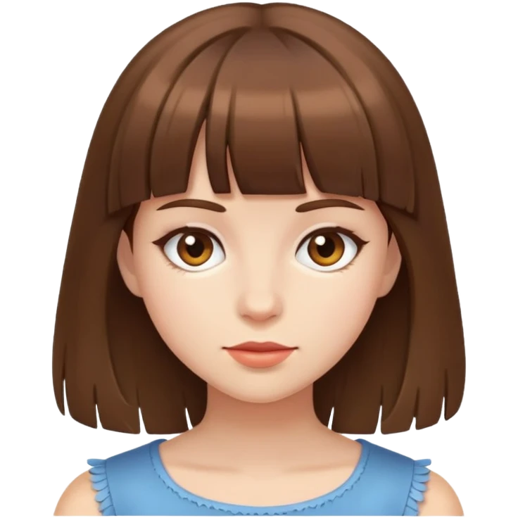 girl with brown hair and fringe emoji