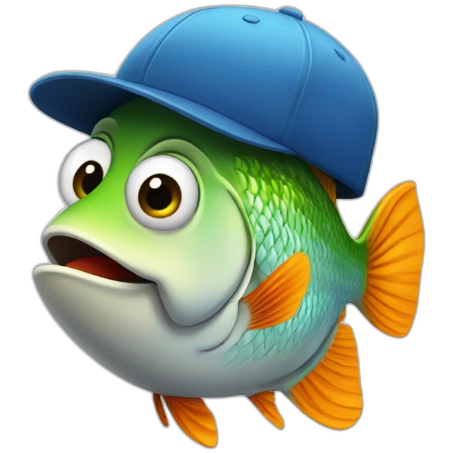 Poisson avec une casquette  emoji