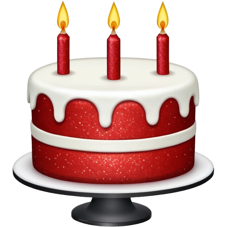 red glitter cake emoji