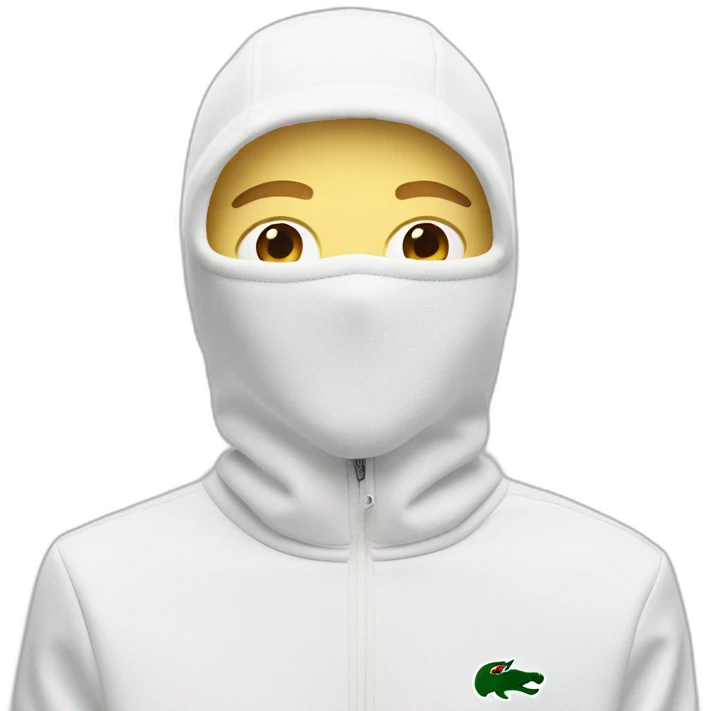 white boy lacoste balaclava with lacoste emoji