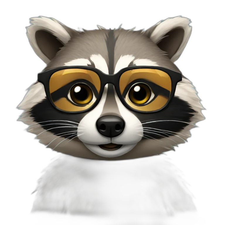 raccoon wearing glasses emoji