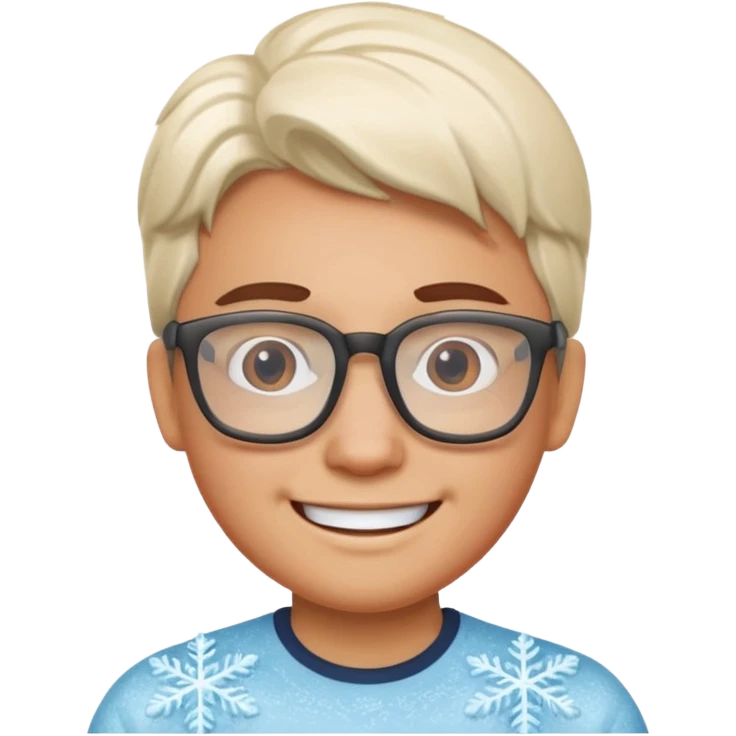 Смайл замёрзший в очках улыбается emoji