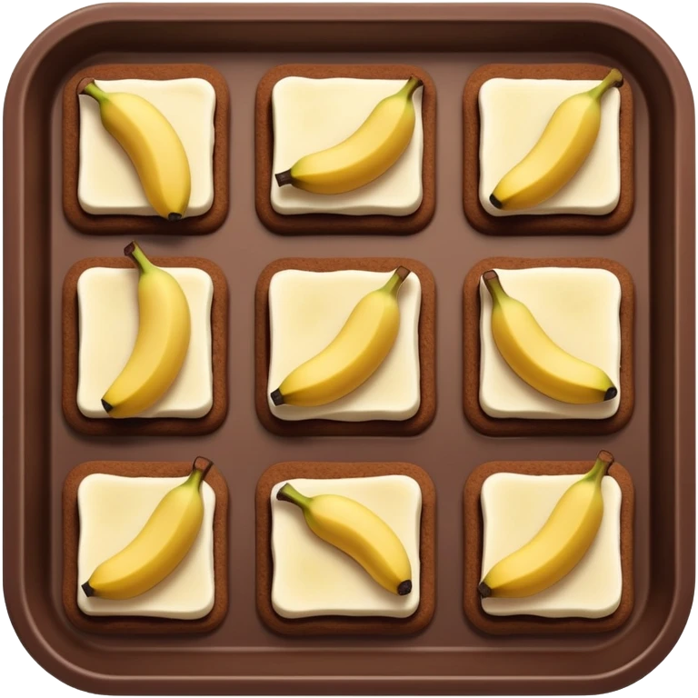 banana and cocoa flat cake in tray emoji