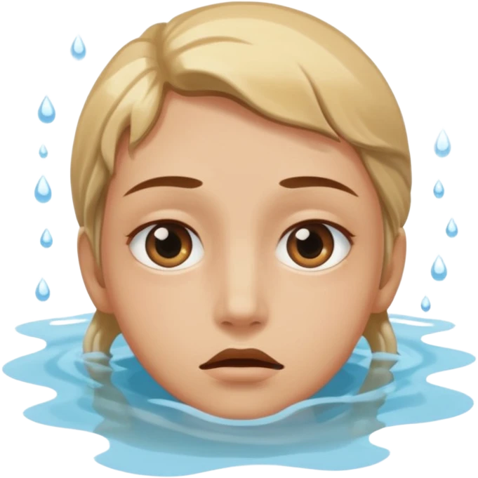 Tête qui se boit dans l’eau emoji