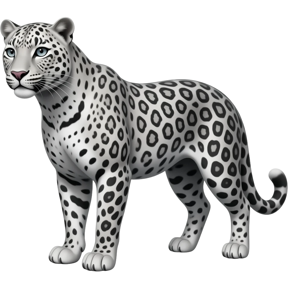 creepy adult grey white leopard emoji