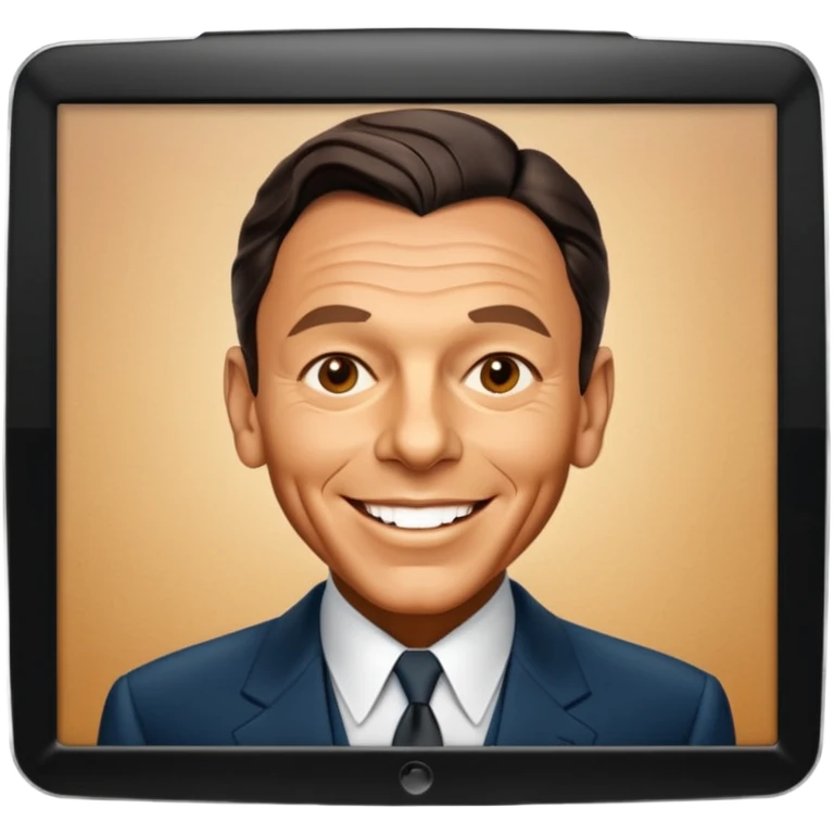 Frank Sinatra smiling and showing trendlines on a screen in the background emoji