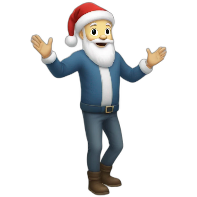 Full height Actively gesturing with hands pale skin Santa Claus emoji