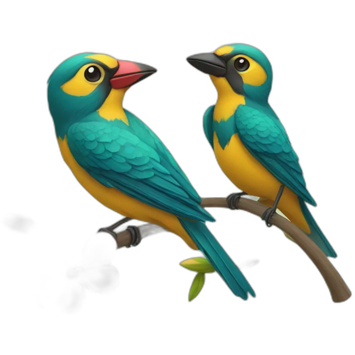 Flores y pájaros  emoji