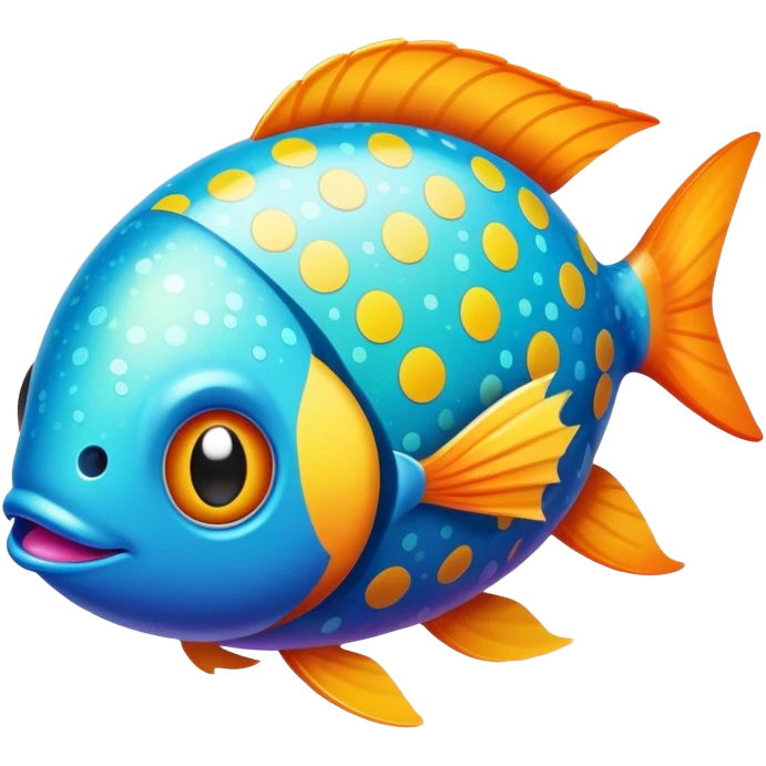 A hybrid creature that is half fish and half Easter egg emoji