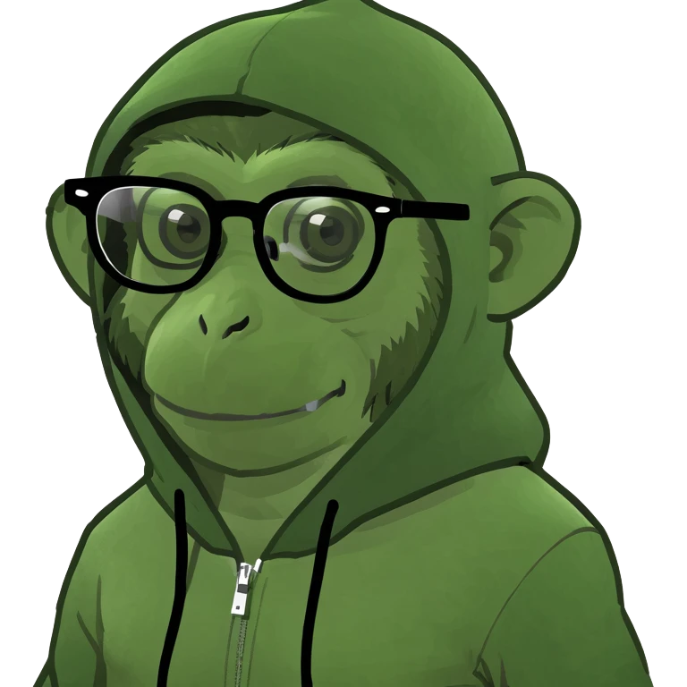Monkey with glasses and hoodie on  emoji
