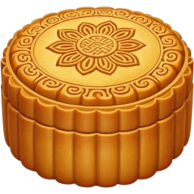 Chinese mooncake with traditional pattern on top, Chinese pastry emoji