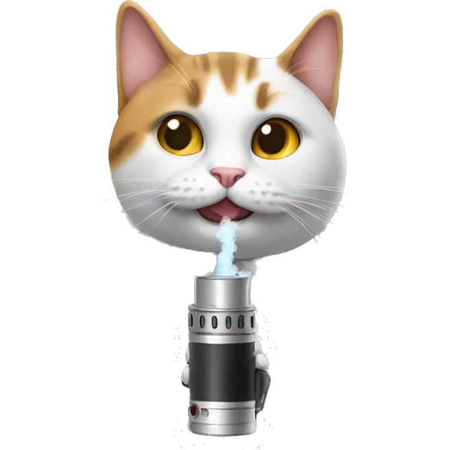 Cat with a vape emoji