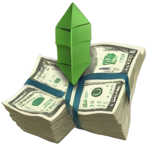 money growing infographic upward arrow emoji