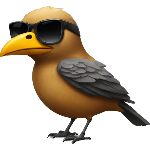 A bird wearing sunglasses  emoji