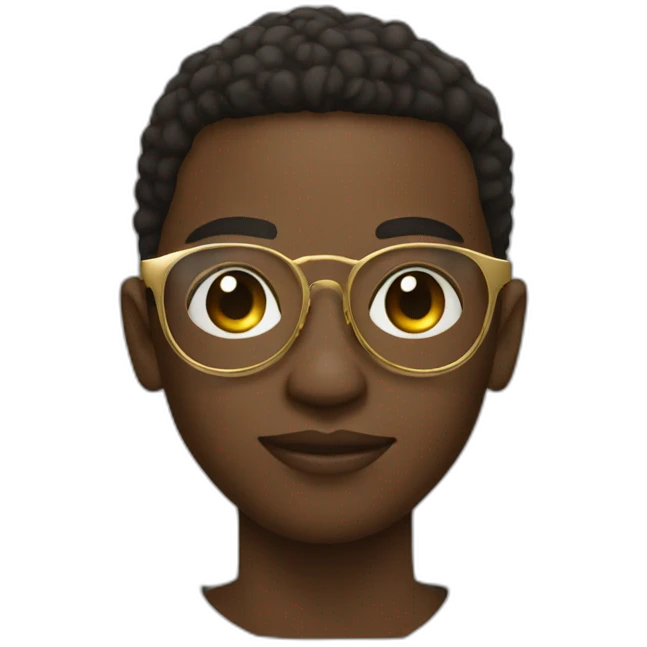 African young man in round gold glasses emoji