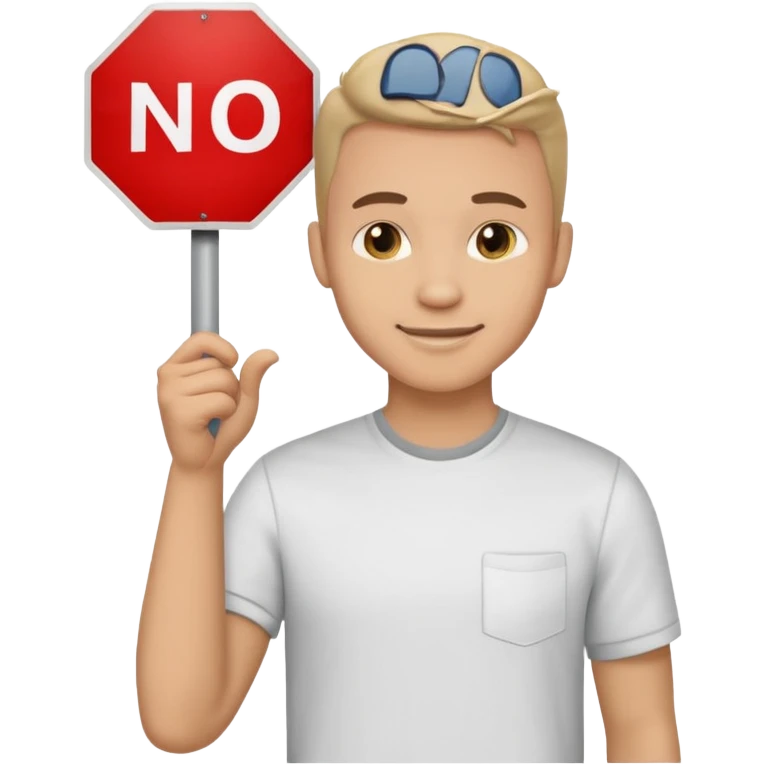 sign that says 'no problem' with a smiling man emoji