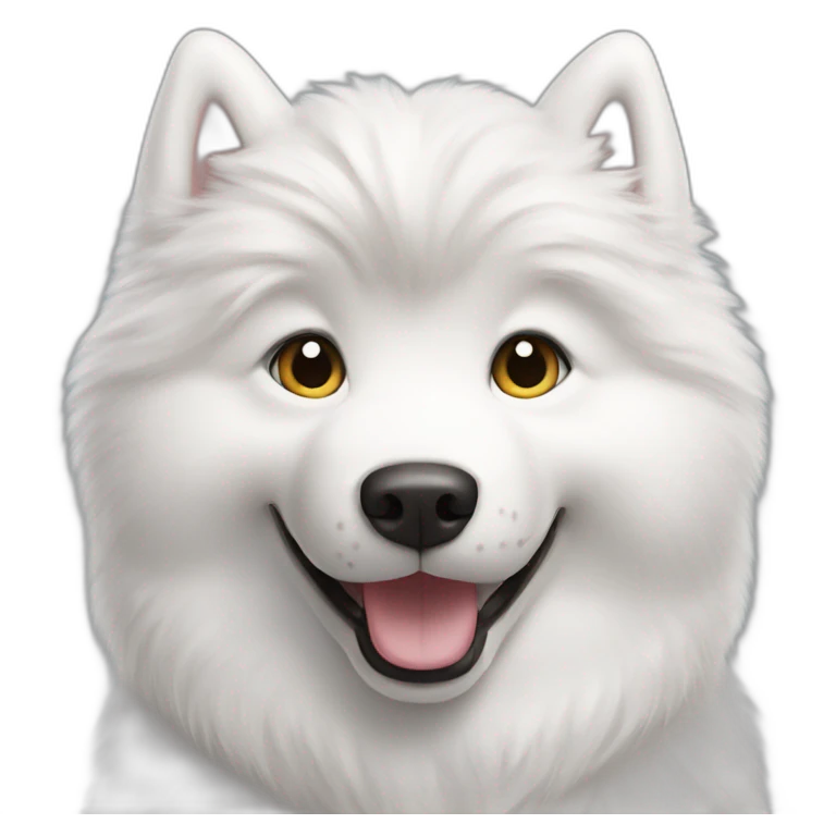 Samoyed waving and saying hello emoji