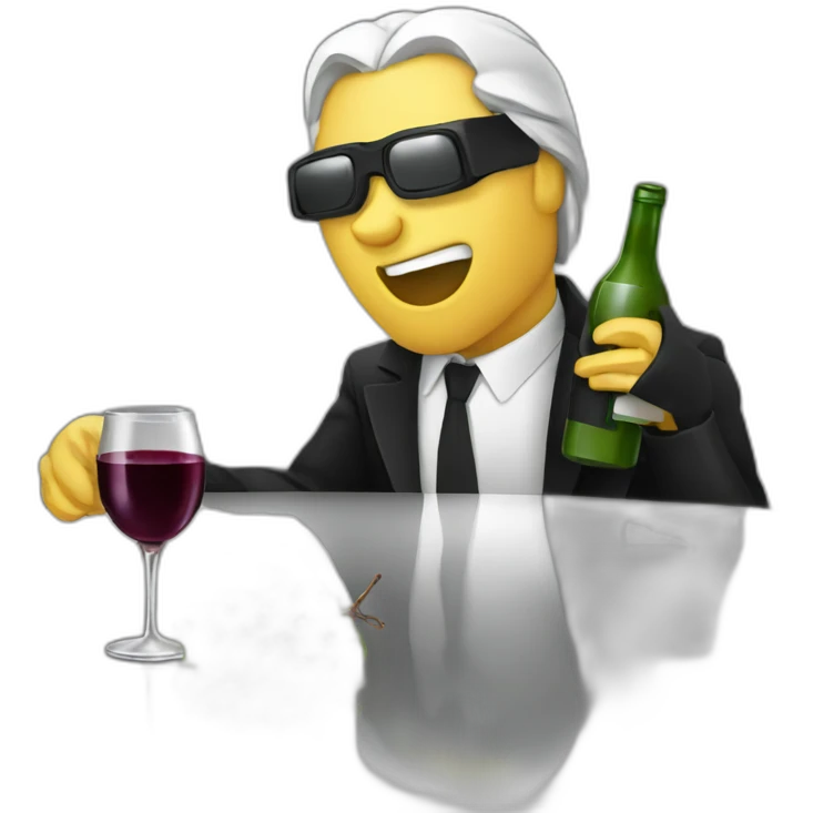 matrix neo drinking wine emoji