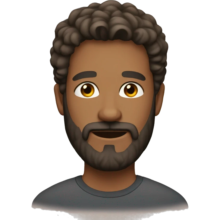 Men with beard & mid length hair, oval fave  emoji