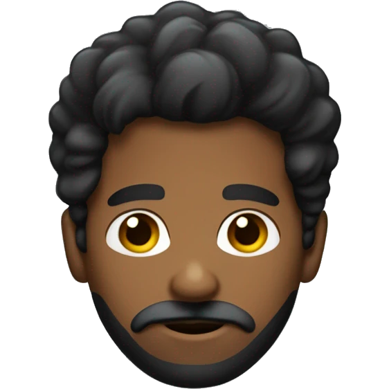 HOmem negro com cabelo crespo  e camisa preta barba discreta emoji