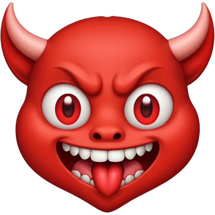 Devil's face? With heart-shaped eyes. An open, drooling mouth. emoji