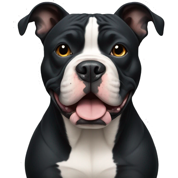 Solid Black American Bully  emoji