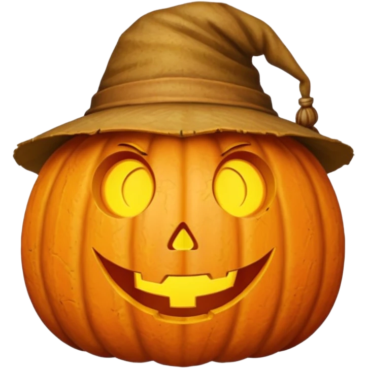 fall ecstatic emoticon artsy slightly creepy pumpkin hat emoji