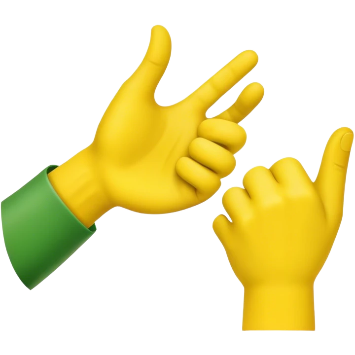 green hand and yellow hand, handshake emoji