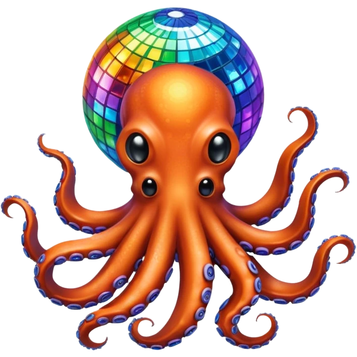 boule disco et poulpe emoji