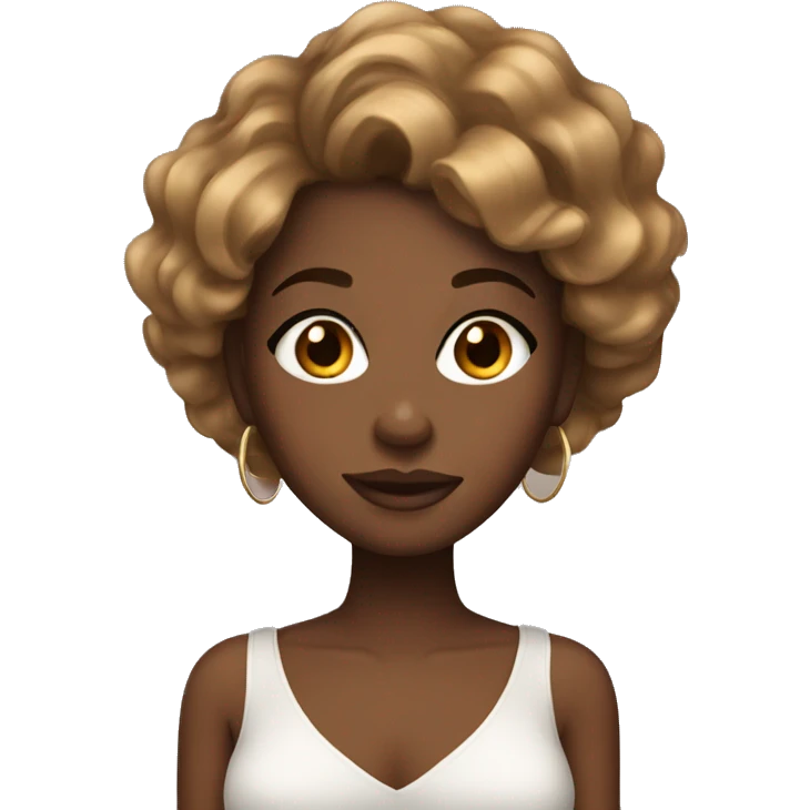 glamorous black girl with light brown hair emoji